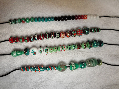 Christmas Beads Lampwork by flutterbybutterfly flutterbyfoto