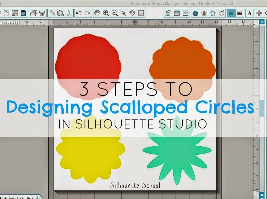 Silhouette Studio, Silhouette tutorial, designing, scalloped circle, flower