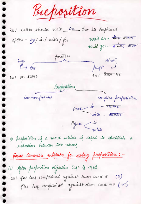 Preposition Book PDF Download in Hindi 