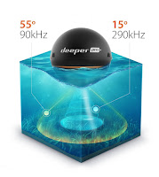 Dual Frequency Sonar for Deeper Smart Sonar PRO+/Pro - 290 kHz (15 degrees) narrow beam or 90 kHz (55 degrees) wide beam