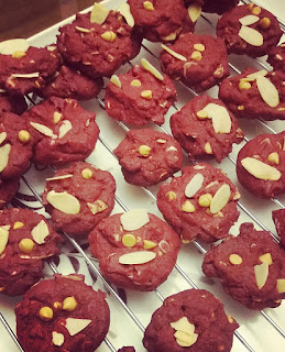 Red Velvet Cookies Sukatan Cawan
