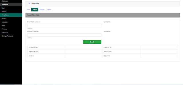 Time Table Search View