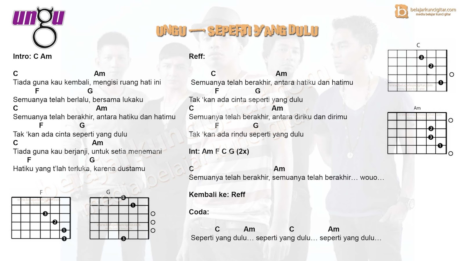 Kunci gitar ungu seperti yang dulu - belajar kunci gitar