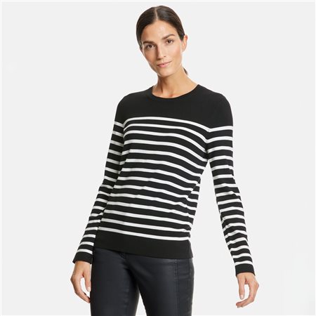 my midlife fashion, Jonzara gerry weber round neck striped jumper