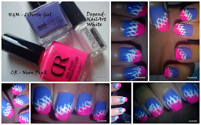 nails pink purple design