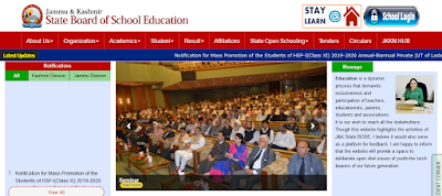 Jammu & Kashmir state board of school education official website home page