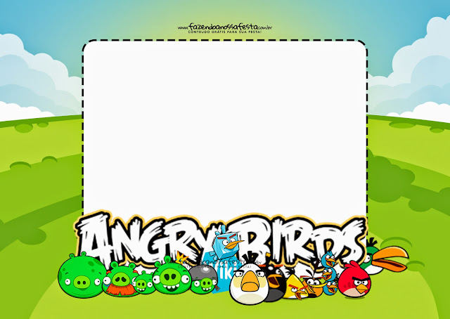 Angry Birds: Free Printable Invitations, Labels or Cards.