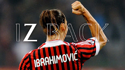 #IZBACK è l'hashtag lanciato dal club rossonero per festeggiare il ritorno dell'attaccante svedese