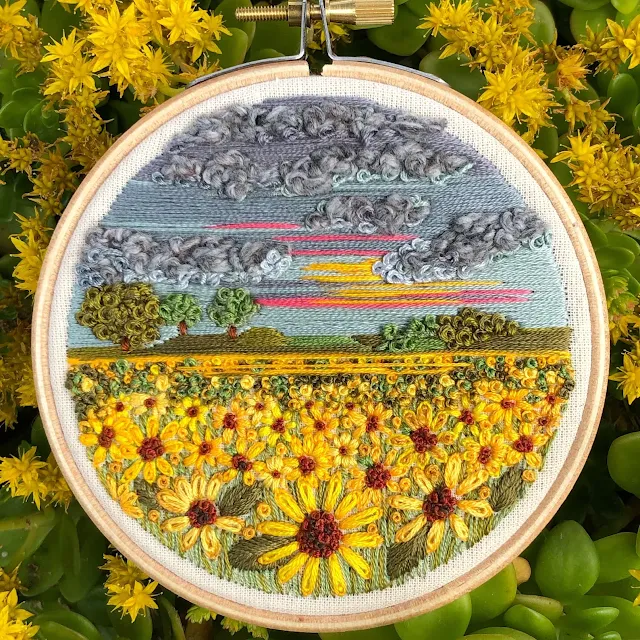 Stormy Sunflower Field