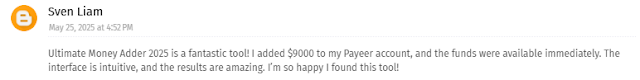 Testimonial Paypal Money Adder 2025 Software
