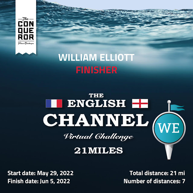 Conqueror English Channel 21 mile challenge, completed June 6 2022.