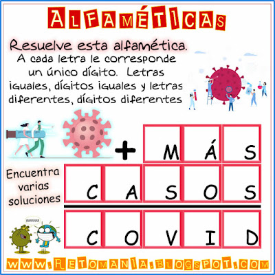 Alfaméticas, Criptoaritméticas, Criptosumas, Juego de letras, Juego de Palabras, Suma de palabras, Retos matemáticos, Desafíos matemáticos, Problemas matemáticos, Problemas de lógica