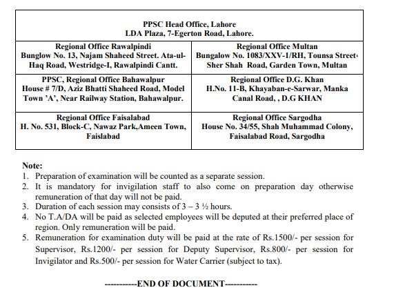 Punjab Public Service Commission Invigilator Jobs