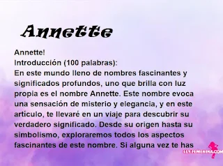 significado del nombre Annette