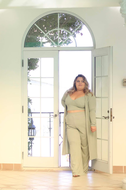 Chicago Plus Size Petite Fashion Blogger, influencer, YouTuber, and model Natalie Craig, of Natalie in the City, reviews Fashion Nova Curve's three piece set.
