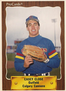 Casey Close 1990 Calgary Cannons card