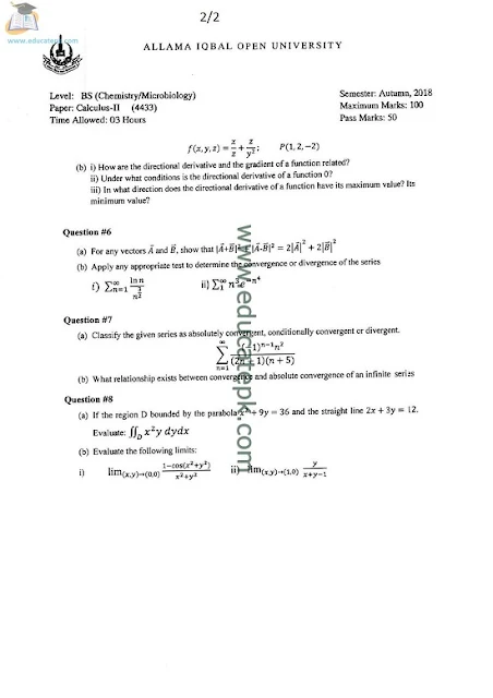 aiou-bs-mathematics-statistics-old-papers