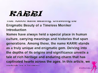 meaning of the name "KARRI"