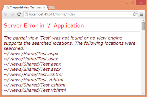 View search paths in ASP.NET MVC