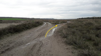 Bujaraloz a Venta de Santa Lucia, Camí de Sant Jaume de Compostela, camí paral·lel a la carretera N-II entre Bujaraloz i Venta de Santa Lucia