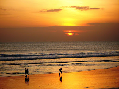 sunset kuta beach