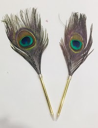 Nikah pen peacock feather silicon gel pen | Nikkah Surprised Antique Real Peacock Feather Pen | Set of 2