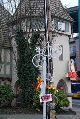 White bike on Pole