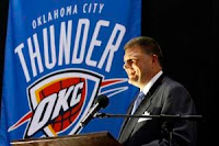 Oklahoma City Thunder Owner Clay Bennett Unveils The Franchise's New Name, Logo and Colors