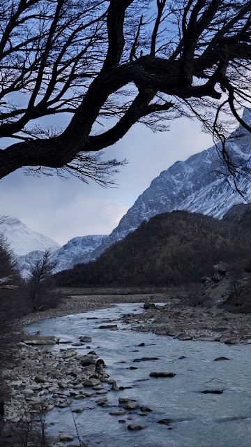 Hill, Stones, Branches, River, Mountains