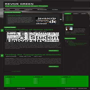 free blogger template Revive Green Blogger Template