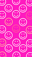 preppy pink smiley face wallpaper