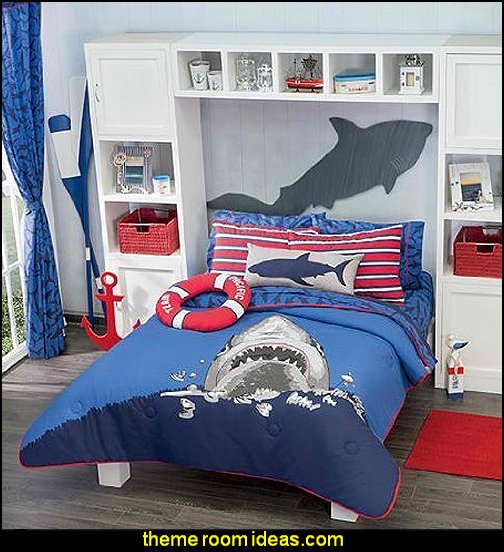 Decorating theme bedrooms - Maries Manor: Shark Bedrooms - shark murals