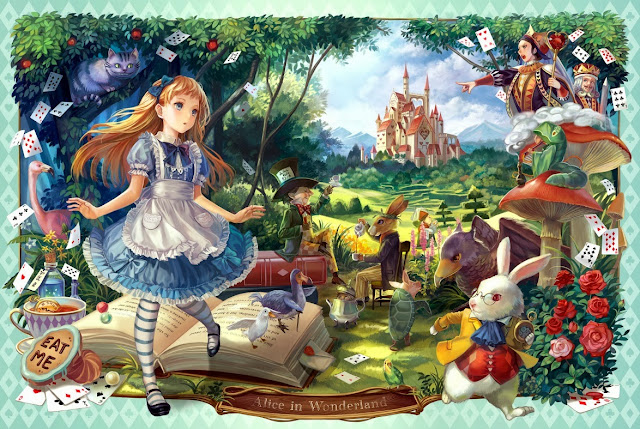 alice in wonderland,queen of hearts, the white rabbit