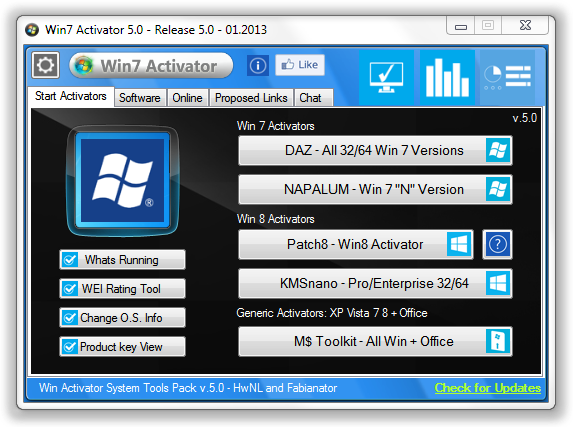 WINDOWS ACTIVATOR for WINDOWS 7, 8, 8.1