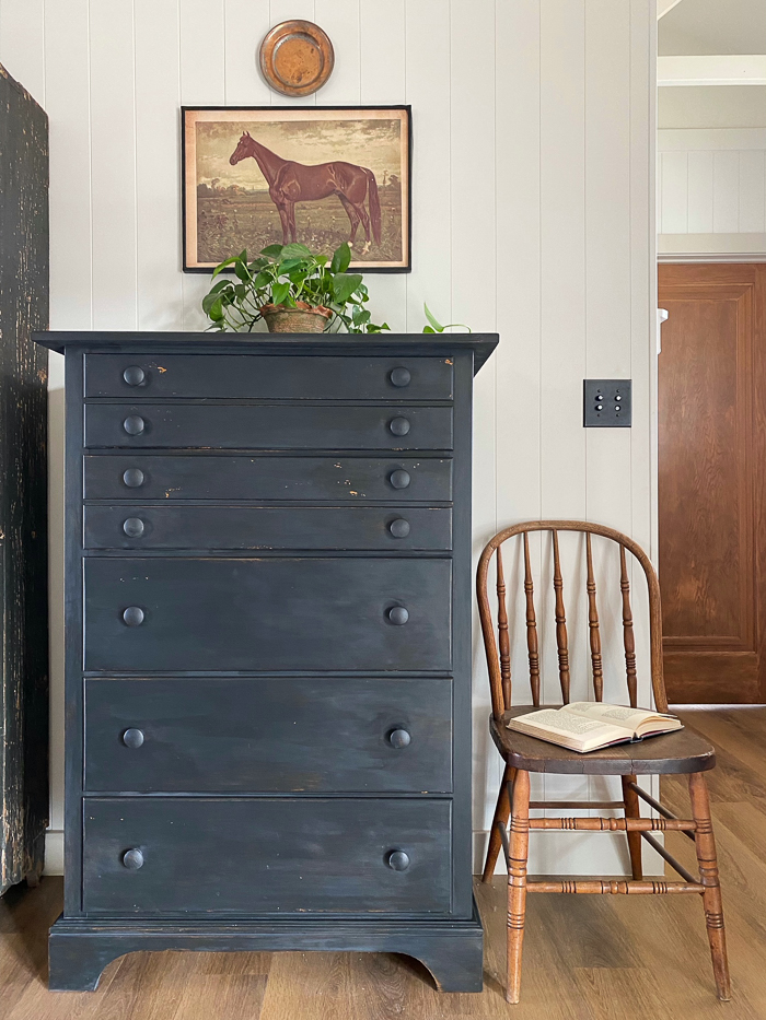 Black antique dresser