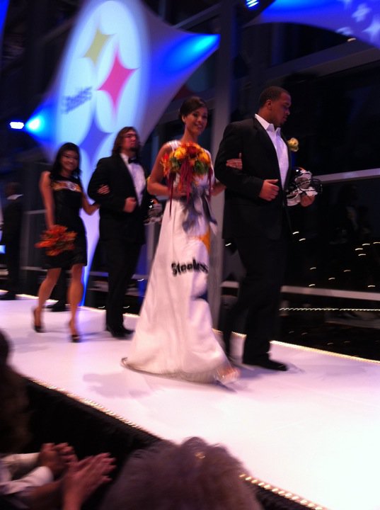 And the Steelers wedding gown Now I'm a huge fan but you will not find me 