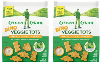 Bags of Green Giant Dino Veggie Tots.