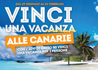 Logo Vinci gratis 9 viaggi alle Canarie per 2 persone