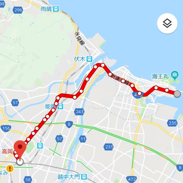 万葉線路線図