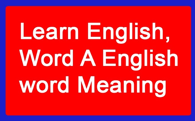 Letter A English word meaning | Learn English