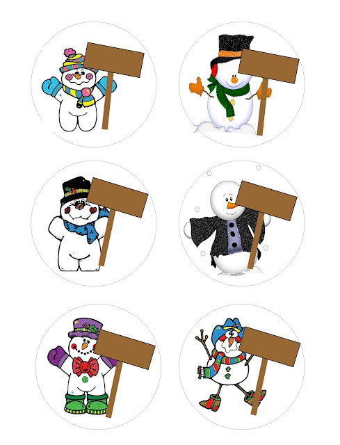 Create unlimited projects with these cute snowmen.  You can use any of the six snowmen to create fun, personalized stickers for your winter parties.  