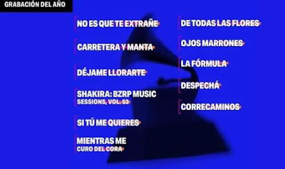 Nominaciones al grammy latino 2023 en Grabacion del año