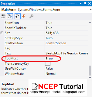 C# - Agar Form Selalu di atas (TopMost)