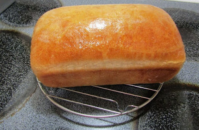 Loaf of bread baked from frozen bread dough