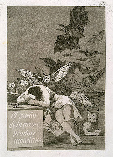 The Sleep of Reason Produces Monsters, from Los Caprichos, Fransico de Goya