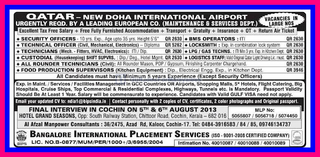 New Doha International Airport Projects Jobs -European Company