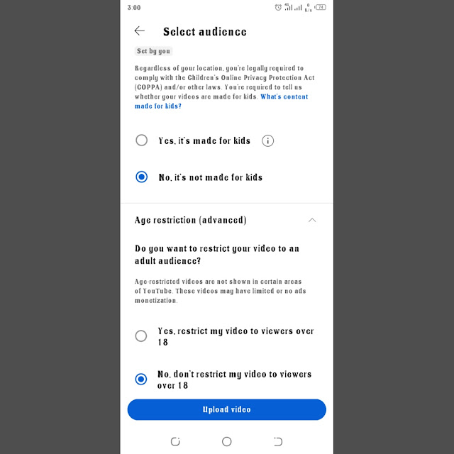 How to Restrict a YouTube video while uploading