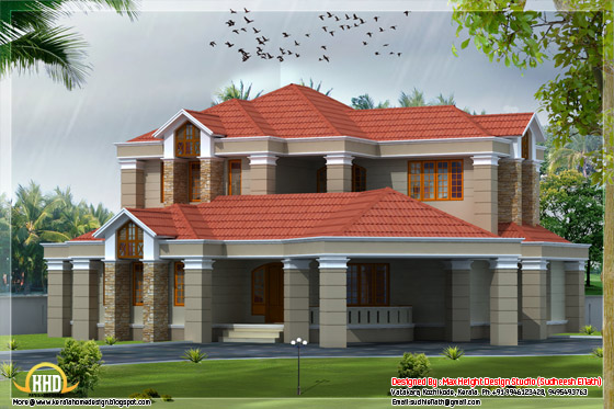 3250 square feet flat roof house elevation