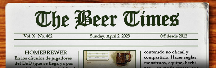 Dominical suplemento de noticias sobre cerveza. Aquí puedes leer el periódico The Beer Times.