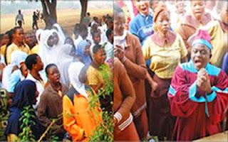 Osun students religious protest in fetish wears